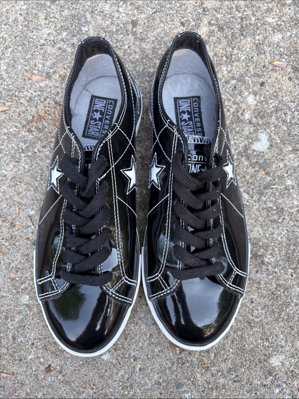 Converse Black Patent One Star Low Top Sneakers - Picture 5 of 8